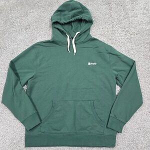 KOTN Mens Shopify Hoodie Cotton Green Pullover Size M Minimalist Streetwear